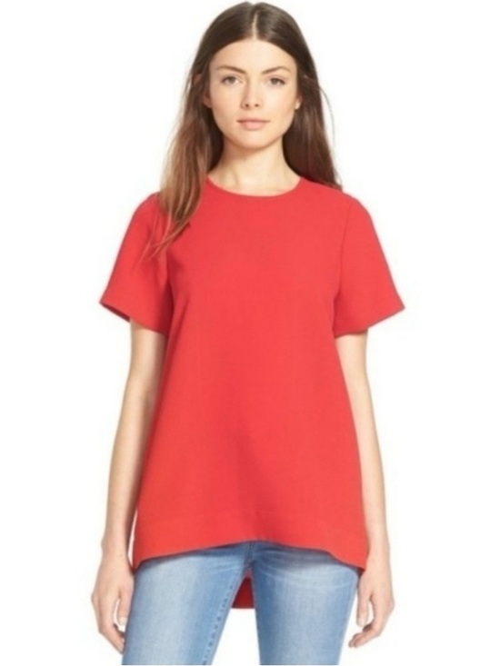 Madewell Tops - Madewell Bright Red Blouse With Pleated Back